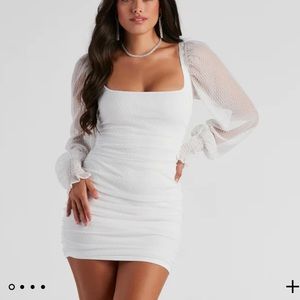 Mesh White mini dress